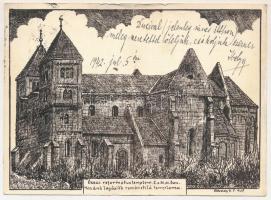 1942 Ócsa, Református templom, épült a XII. században. Hazánk legősibb román stílusú temploma s: Eölvedy G. F. (fa)