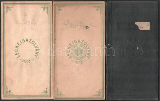 1947-1949 Pázmány Péter Tudományegyetem 3 db leckekönyve, benne bejegyzésekkel