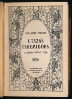 Karinthy Frigyes: Utazás Faremidóba. (Gulliver ötödik útja.) Bp., 1916, Athenaeum, 126 p. Első kiadás. A címlap, a belső címlap és a fejezetkezdő lapok rajza (Vendrey) Vendrei László munkája. Átkötött félvászon kötés, jó állapotban.