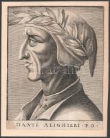 Dante Alighieri olasz költő rézmetszetű portréja. Ca 1750. 20x16 cm Paszpartuban
