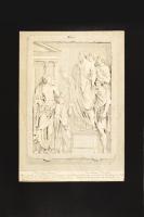 Marcus Aurelius császár a provinciák küldötteit fogadja. Rézemetszet. ca 1780. G. F. Riedel - Joh. Gradmann. 26x35 cm, Paszpartuban