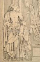 Marcus Aurelius császár a provinciák küldötteit fogadja. Rézemetszet. ca 1780. G. F. Riedel - Joh. G...