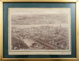 Konstantinápoly látképe. Litográfia. megjelent Alois Auer: Faust 1853. 28x20 cm Üvegezett keretben.,