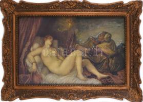 Dekoratív üvegezett blondel keret, nyomattal. belső méret 40x60 cm Külső méret 60x70 cm