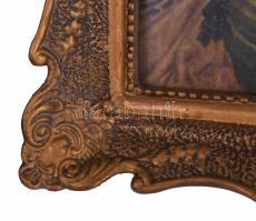 Dekoratív üvegezett blondel keret, nyomattal. belső méret 40x60 cm Külső méret 60x70 cm