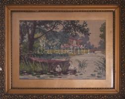 3 db régi blondel keret, üvegezett, 60x50 cm ig vegyes állapotban