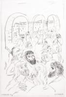 Borsos Miklós (1906-1990): Ponte Vecchio 79. Rézkarc, papír, jelzett, sorszámozott 78/100. 29x20 cm Feltekerve