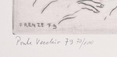 Borsos Miklós (1906-1990): Ponte Vecchio 79. Rézkarc, papír, jelzett, sorszámozott 78/100. 29x20 cm ...