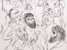 Borsos Miklós (1906-1990): Ponte Vecchio 79. Rézkarc, papír, jelzett, sorszámozott 78/100. 29x20 cm ...