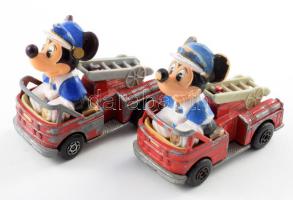 2 darab Matchbox "Mickey egér tűzoltóautó", Disney sorozat No.1, 1979, kopással