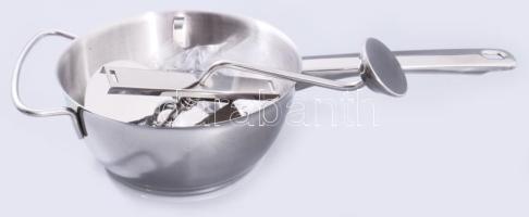 Rozsdamentes acél ételdaráló, dobozában