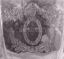 Sheffield angol ezüstözött teás kanna, fa fogóval, jelzett, 27x14 cm