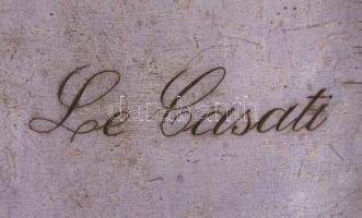 Antik ezüstözött pezsgős vödör, d: 20 cm, m: 20 cm