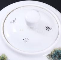 Jelzett japán vékonyporcelán teás kanna, 15x11 cm