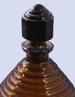 cca 1930 Moser stílusú art deco italos üveg, jelzett, m: 23 cm