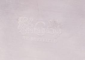 Angol ezüstözött kiöntő, tejkiöntő, cukortartó, jelzett, m: 15,5 cm