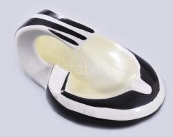 Jelzett art deco porcelán hamutál, h: 13 cm