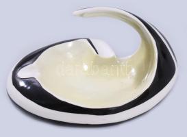 Jelzett art deco porcelán hamutál, h: 13 cm