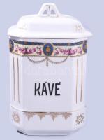 14 részes szecessziós magyar feliratos porcelán fűszertartó fiók készlet, 1-1 sérüléssel, hiánnyal, ...