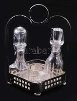 cca 20. sz. eleje, Bécsi olaj-ecet tartó készlet, m: 22 cm