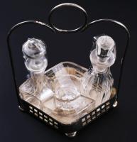 cca 20. sz. eleje, Bécsi olaj-ecet tartó készlet, m: 22 cm