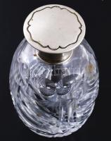 2 darab csiszolt antik italos üveg, alpakka szerelékkel, m: 16 cm