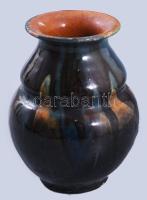 cca 1920 Mezőtúri váza, mázkopással, m: 11 cm