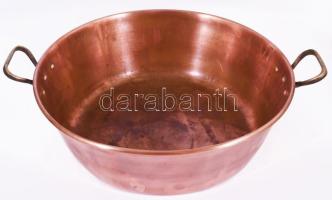 Nagyméretű vörösréz edény, d: 47 cm