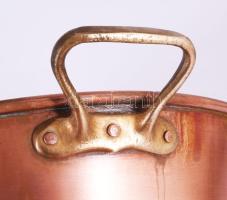 Nagyméretű vörösréz edény, d: 47 cm