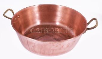 Nagyméretű vörösréz edény, d: 47 cm