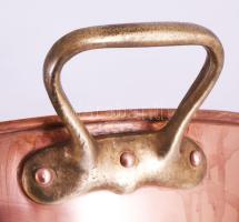 Nagyméretű vörösréz edény, d: 47 cm