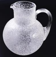 cca 1900 Murano jegecmintás kiöntő, jelzés nélkül, m: 17 cm
