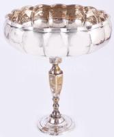 Ezüstözött gyümölcstartó kínáló, d: 22 cm, m: 24 cm