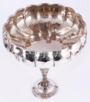 Ezüstözött gyümölcstartó kínáló, d: 22 cm, m: 24 cm
