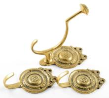 3 darab bronz fogas, h: 14 cm