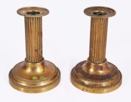 Empír bronz gyertyatartó pár, m: 11,5 cm