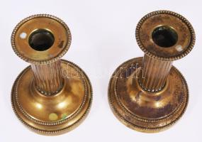 Empír bronz gyertyatartó pár, m: 11,5 cm