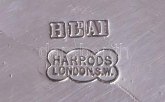 Harrods London ezüstözött teás kanna, fogón repedéssel, jelzett, 28x15 cm