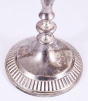 Ezüstözött ötágú gyertyatartó, m: 24 cm