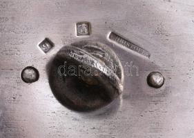 Christofle France antik fűszerkínáló szett, ezüstözött szerelékkel, jelzett, 18x21 cm