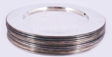 11 darabos ezüstözött tányér garnitúra, d: 29 cm