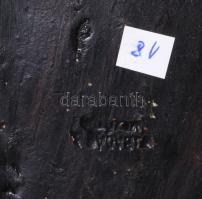 Badár Balázs jelzéssel mázas kutya figura, 28x16 cm