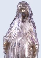 cca 1900 Foncsorüveg Szűz Mária asztali kegytárgy szobor, m: 21,5 cm