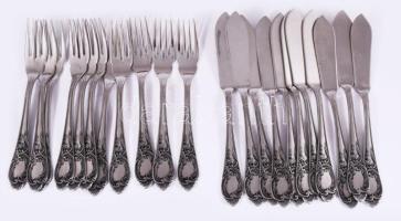 11 személyes német ezüstözött halas készlet.