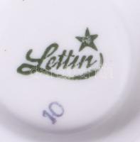 6 darab porcelán reggeliző szett: csésze alátéttel és desszertes tányér. Jelzett, minimális kopással...