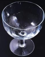 Fújt üveg talpas pralinékínáló, hibátlan, m: 15,5 cm