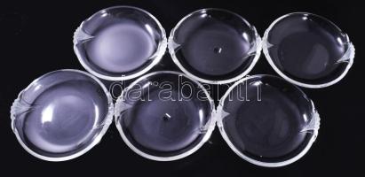 WMF kristály köretkínáló szett, 6 darab, jelzett, d: 19 cm