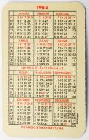 1965 OTP kártyanaptár