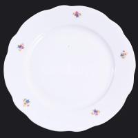 Zsolnay 6 darab virágmintás tányér, kis kopással, d: 24 cm