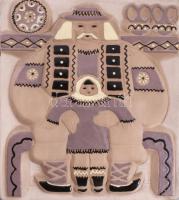 Orosz kerámia plakett falidísz, jelzett, 28x24 cm